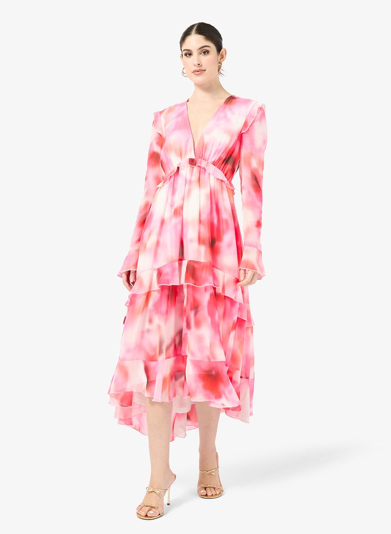 Style Cheat V-Neck Ruffle Midi Dress - Image 4